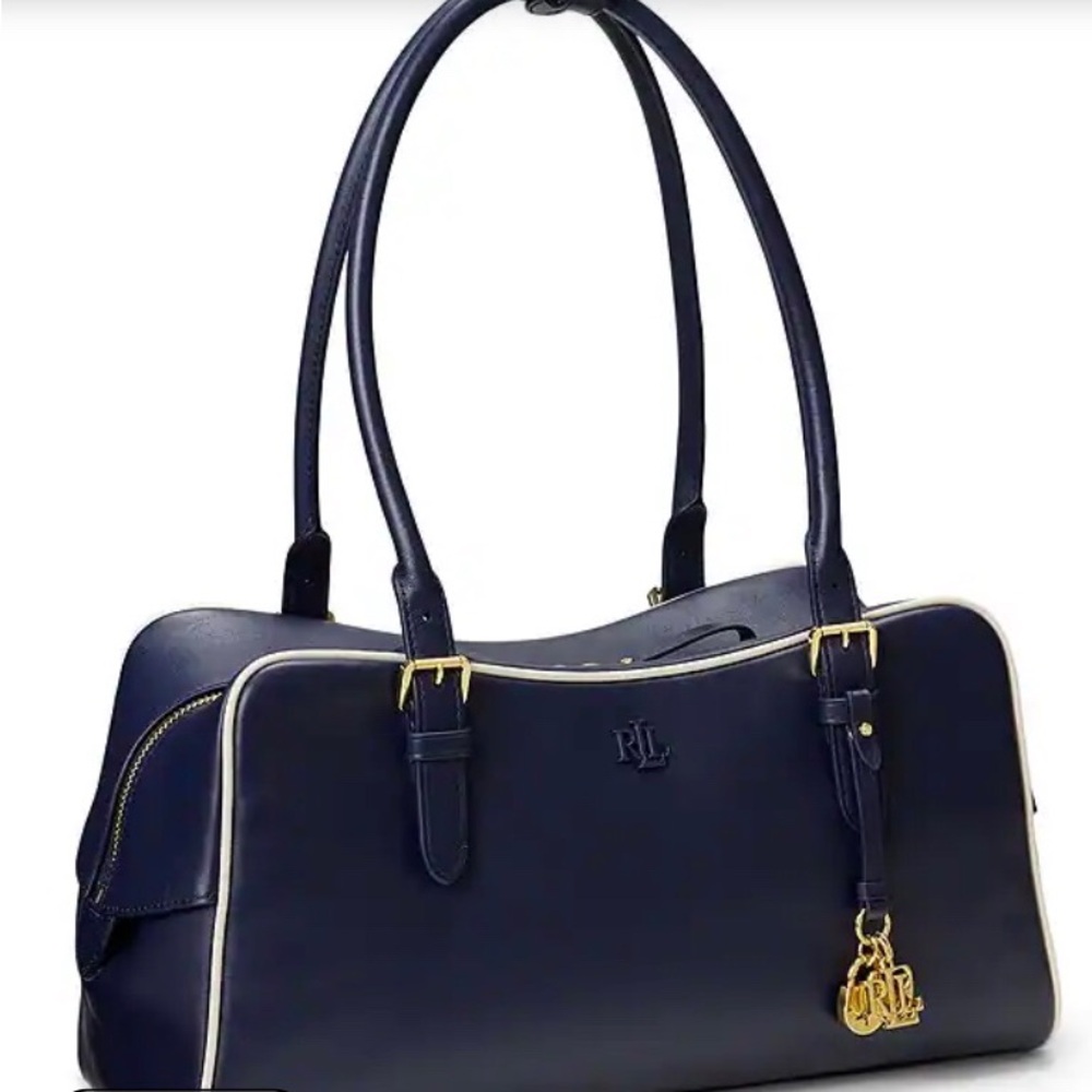 Ralph Lauren Designer handbag “Marcy” Navy/White Like new condition